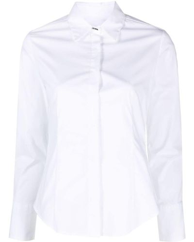 Dondup Pointed-collar Stretch-cotton Shirt - White