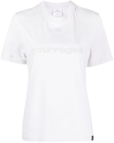 Courreges T-shirt Met Logoprint - Wit