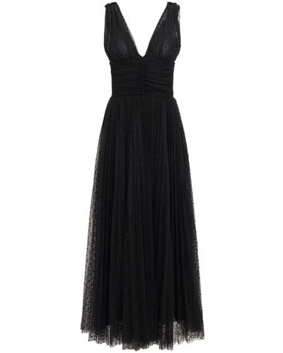 Altuzarra Lola V-neck Tulle Dress - Black