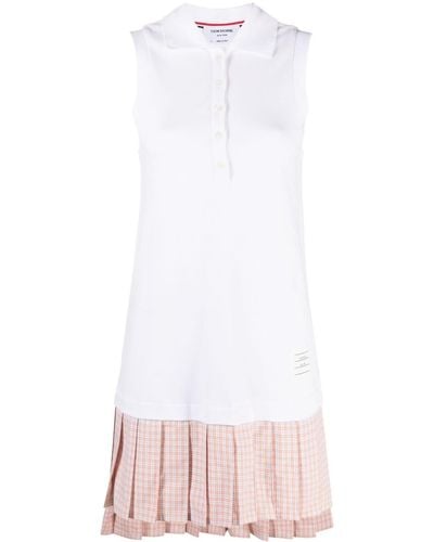 Thom Browne Kleid mit Falten - Weiß