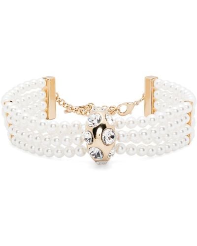 Blumarine Crystal-Embellished Choker Necklace - White
