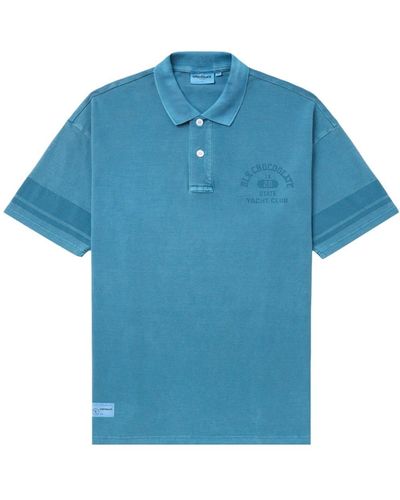 Chocoolate Poloshirt mit Logo-Print - Blau