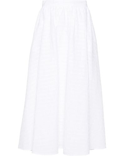 MSGM シアサッカー スカート - ホワイト