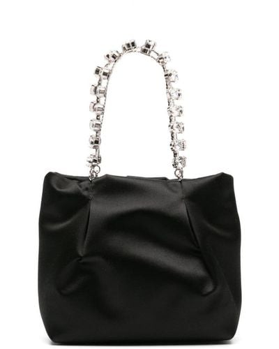 Aquazzura Crystal-embellished Satin Tote Bag - Black