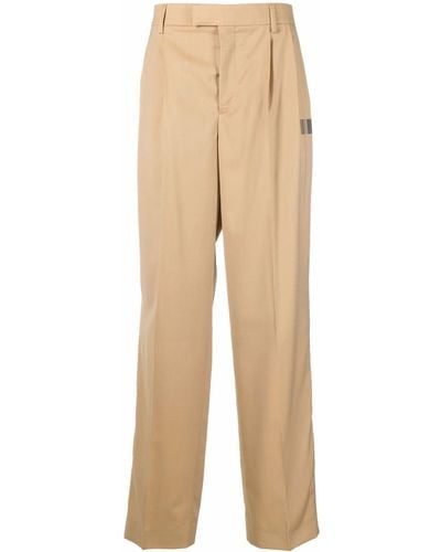 VTMNTS Loose Fit Wool Trousers - Natural