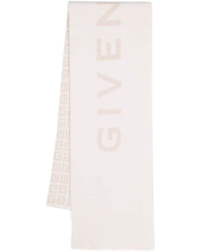 Givenchy Écharpe à logo en maille intarsia - Blanc