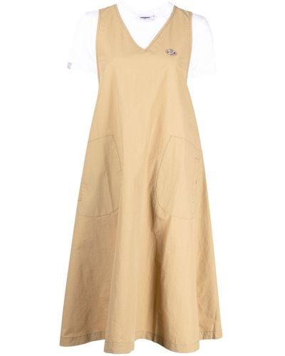 Chocoolate Two-piece Flared T-shirt Dress - Natural
