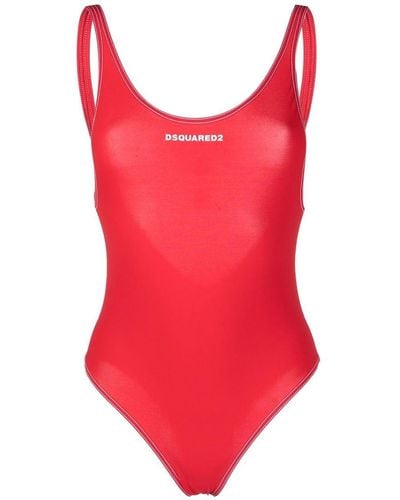 DSquared² Logo-print U-neck Swimsuit - Red