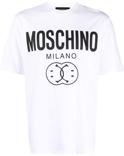 Moschino T-Shirt mit Smiley-Print - Weiß