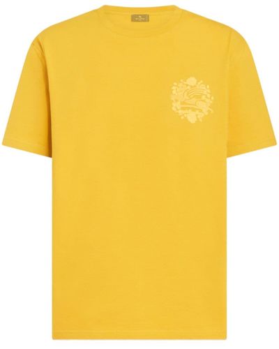 Etro T-shirt Met Borduurwerk - Geel
