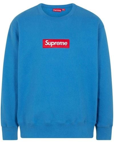 Supreme Sweatshirt mit Logo-Patch - Blau