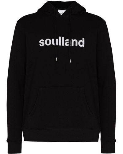 Soulland Hoodie en coton Goodie à logo imprimé - Noir