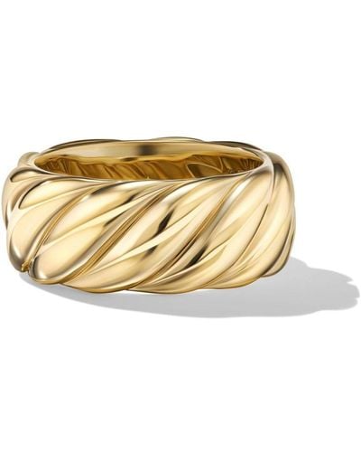 David Yurman 18kt Yellow Gold Sculpted Cable Ring - Metallic
