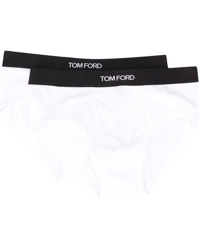 Tom Ford Slip Met Logo Tailleband - Wit