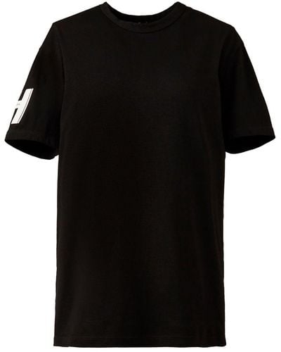 Hogan T-shirt en coton à logo pailleté - Noir