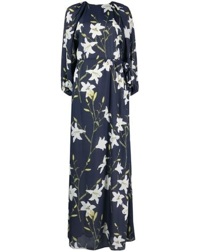 BERNADETTE Evian Lily-print Maxi Dress - Blue