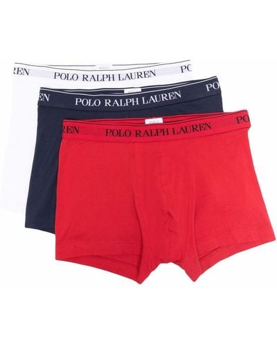 Polo Ralph Lauren Logo-waistband Boxers 3 Pack - Red