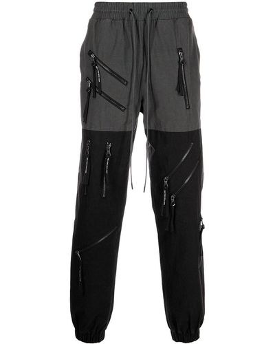 Mostly Heard Rarely Seen Zip-detail Tapered Trousers - Black
