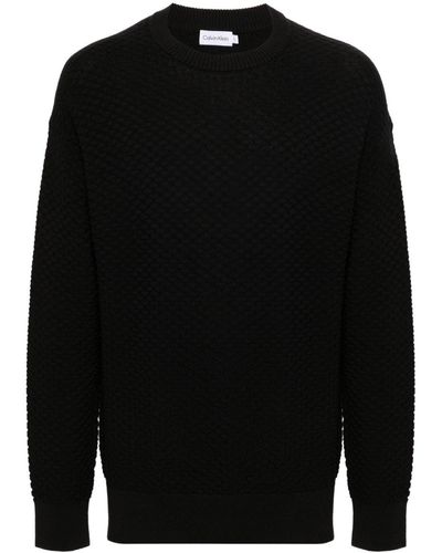 Calvin Klein ハニカムニット セーター - ブラック
