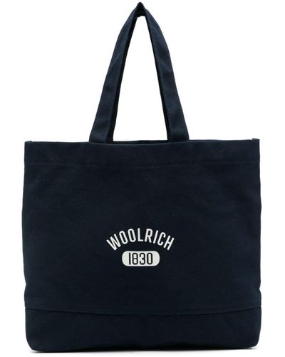 Woolrich Logo-print Canvas Tote Bag - Black