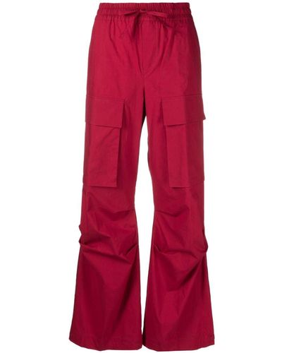 P.A.R.O.S.H. Cargo-pockets Pleat-detail Pants - Red