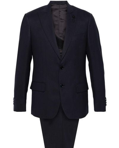 Lardini Single-breasted Wool Suit - Blue