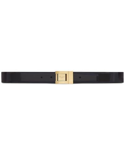 Saint Laurent Riem Met Gegraveerd Logo - Wit