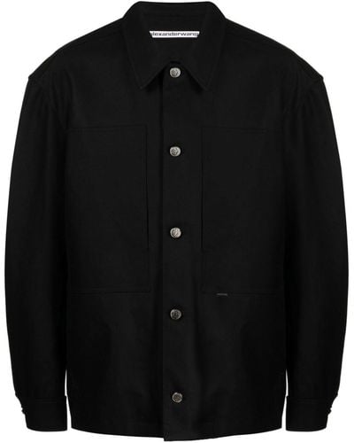 Alexander Wang Button-up Cotton Shirt Jacket - Black
