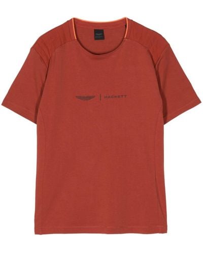 Hackett T-Shirt mit Logo-Applikation - Rot