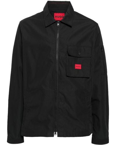 HUGO シャツジャケット - ブラック