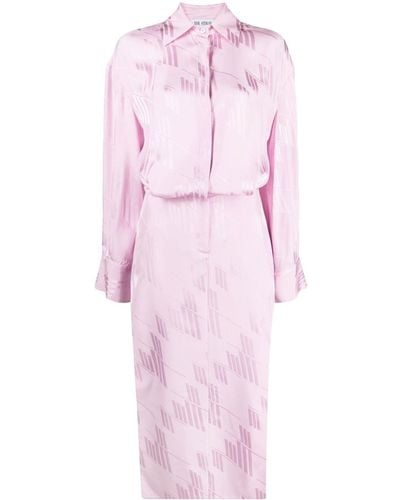 The Attico Robe-chemise à logo en jacquard - Rose