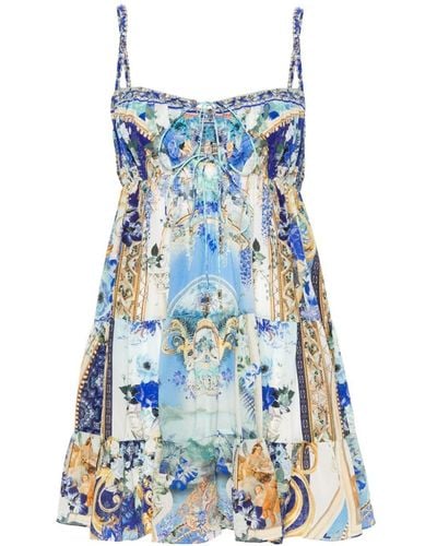 Camilla Mini-jurk Met Print - Blauw
