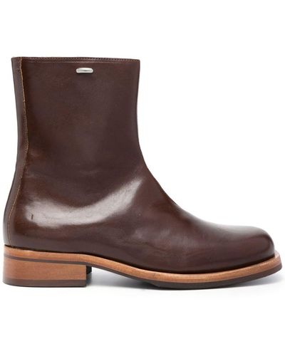 Our Legacy Square-toe Ankle Leather Boots - Brown