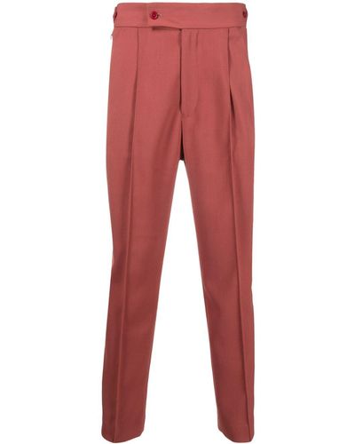 Needles Pantalones de vestir con detalle de pinza - Rojo