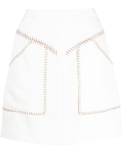 Aje. Minifalda Sahira con costuras - Blanco