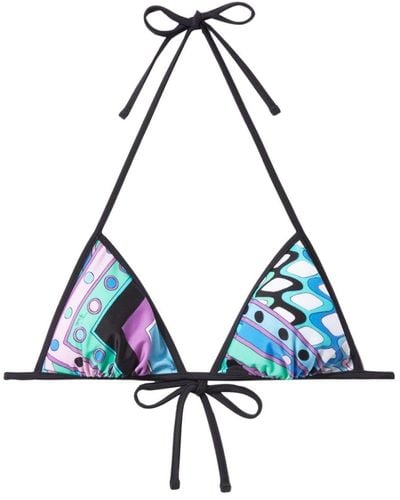 Emilio Pucci Lycra Triangle Bikini Top - Blue