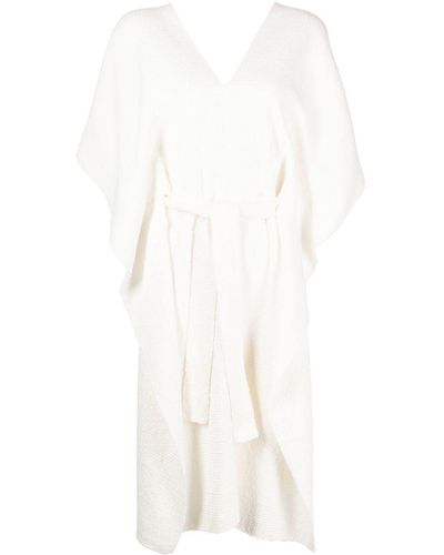 Voz V-neck Cotton Dress - White