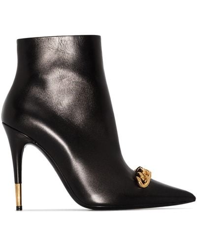 Tom Ford Iconic Chain 105mm Ankle Boots - Black