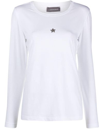 Lorena Antoniazzi Camiseta Sagittarius con parche del logo - Blanco