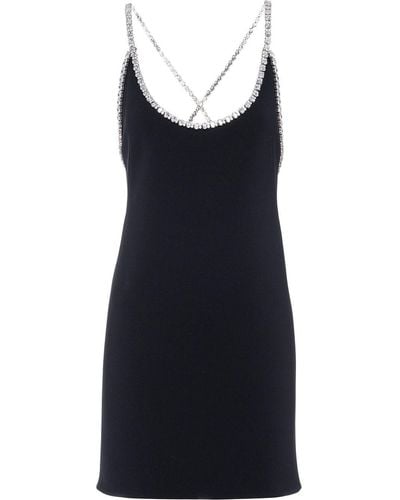 Miu Miu Crystal Trim Shift Dress - Black