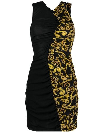 Versace Sketch Couture-print Dress - Black