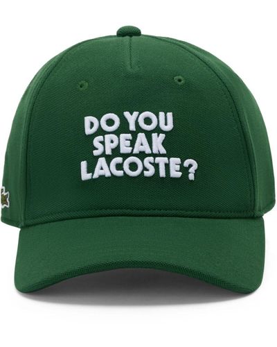 Lacoste Slogan-embroidered Baseball Cap - Green