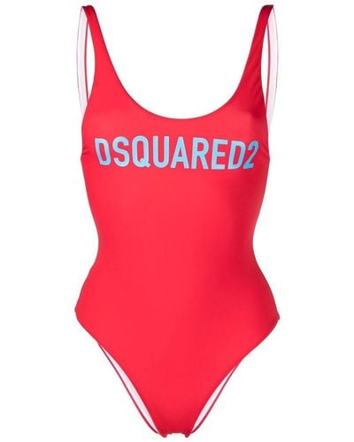 DSquared² Logo-print Sleeveless Swimsuit - Red