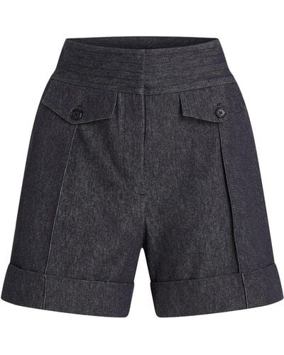 Karl Lagerfeld X Amber Valletta Denim Look Tailored Shorts - Gray