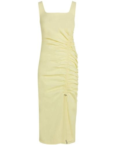 Karl Lagerfeld Draped Stretch-cotton Dress - Yellow