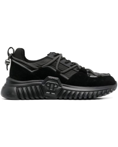 Philipp Plein Suede-panelling Low-top Trainers - Black