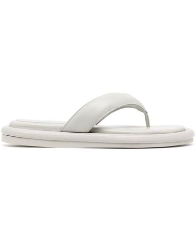 Gia Borghini Padded Leather Flip-flops - White