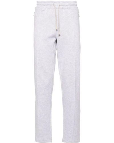 Eleventy Mélange-effect Track Trousers - White