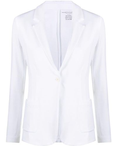 Majestic Filatures Single-breasted Fitted Blazer - White