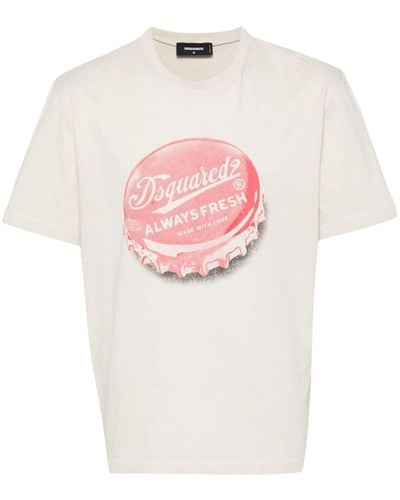 DSquared² T-Shirt mit grafischem Print - Pink